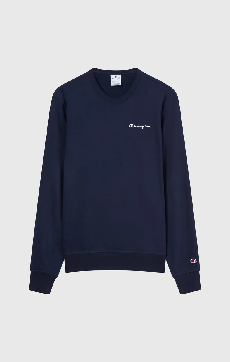 Men’s Lightweight Crewneck Sweatshirt with Embroidered Logo Icons