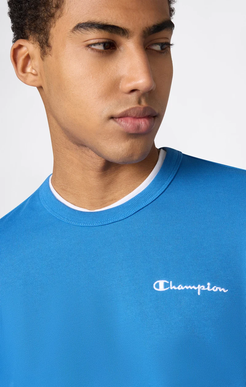 Men’s Lightweight Crewneck Sweatshirt with Embroidered Logo Icons