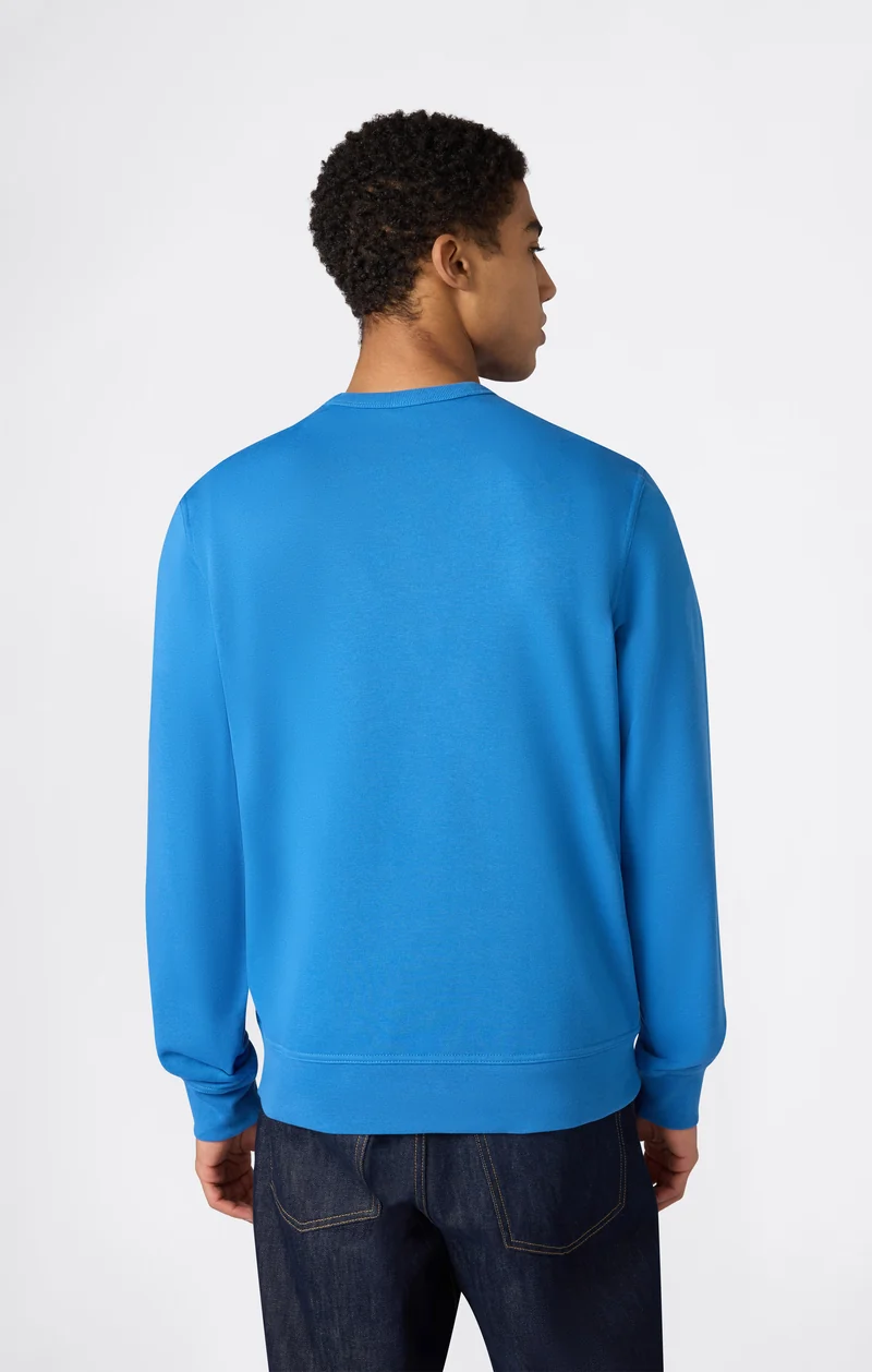 Men’s Lightweight Crewneck Sweatshirt with Embroidered Logo Icons