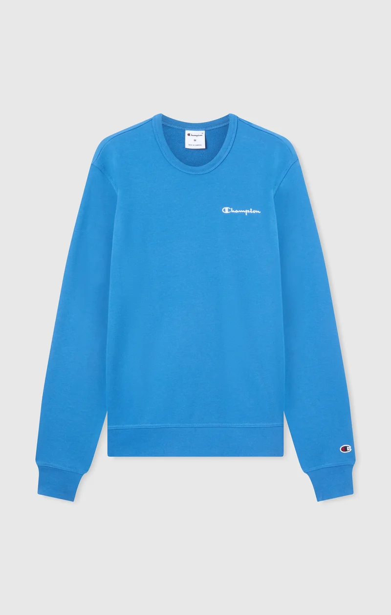 Men’s Lightweight Crewneck Sweatshirt with Embroidered Logo Icons