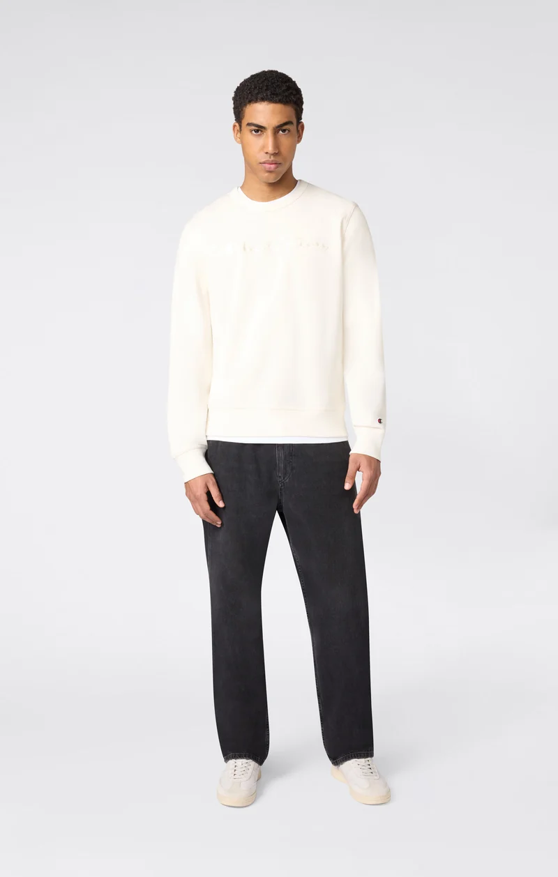 Men’s Lightweight Crewneck Sweatshirt with Tonal Logo Icons