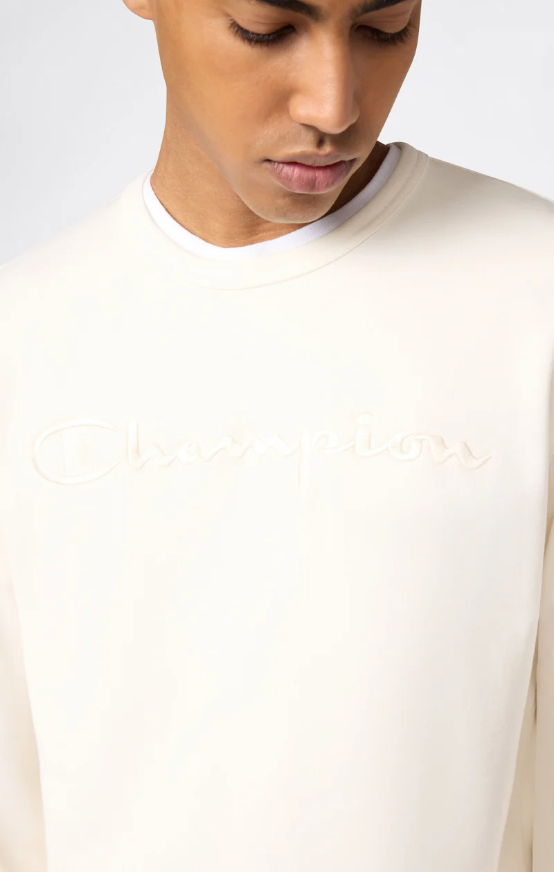 Men’s Lightweight Crewneck Sweatshirt with Tonal Logo Icons