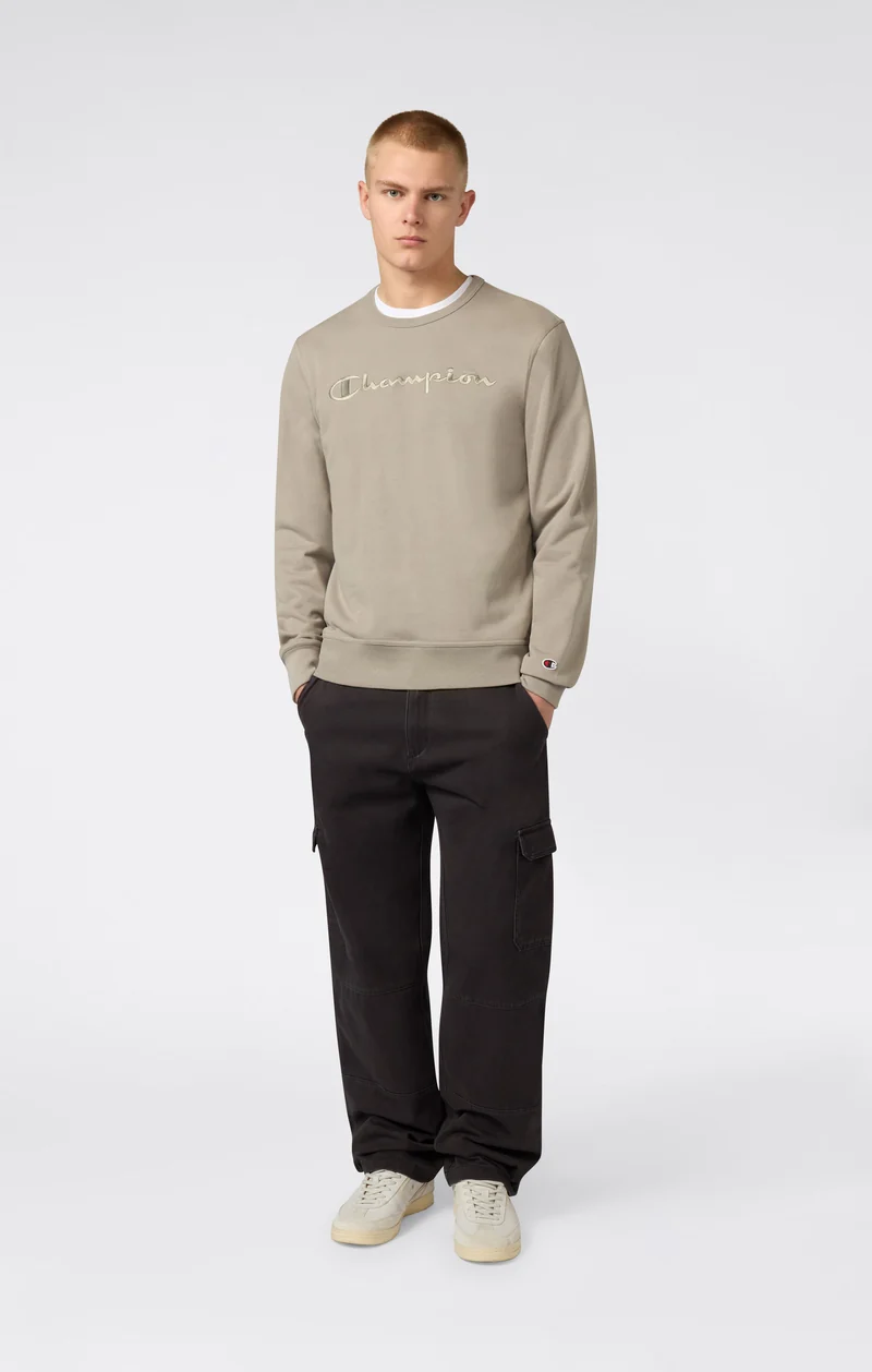 Men’s Lightweight Crewneck Sweatshirt with Tonal Logo Icons