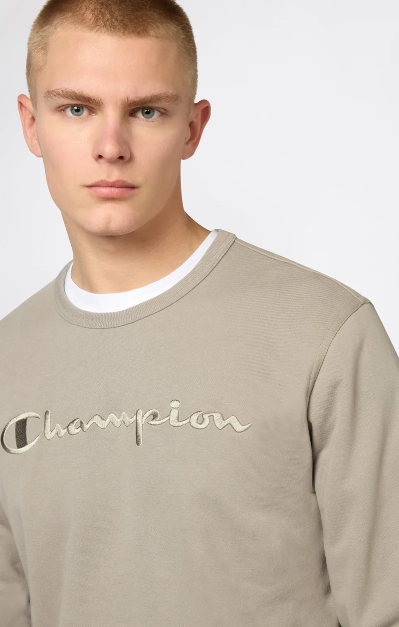 Men’s Lightweight Crewneck Sweatshirt with Tonal Logo Icons