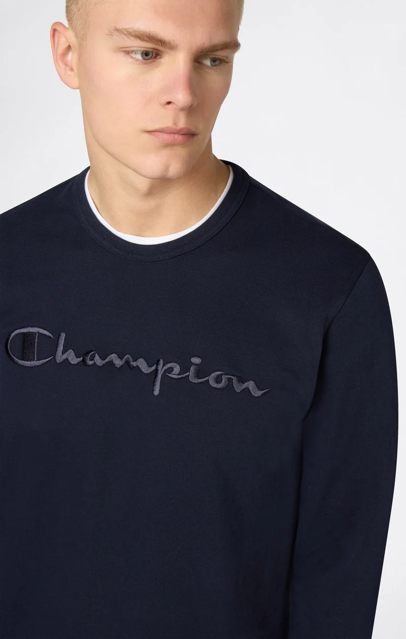 Men’s Lightweight Crewneck Sweatshirt with Tonal Logo Icons