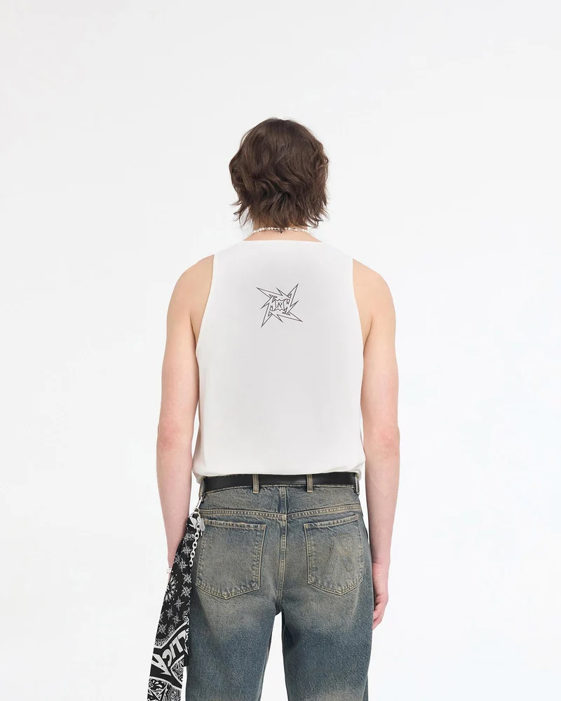 Represent X Metallica Local Crew Vest - Flat White