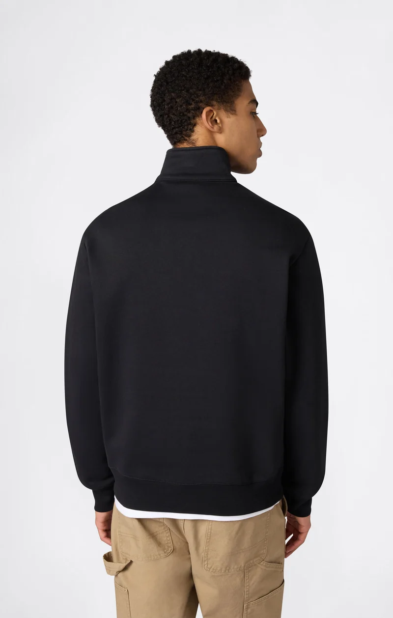 Men’s Half Zip Sweatshirt With Brushed Interior And Puff Print Logo
