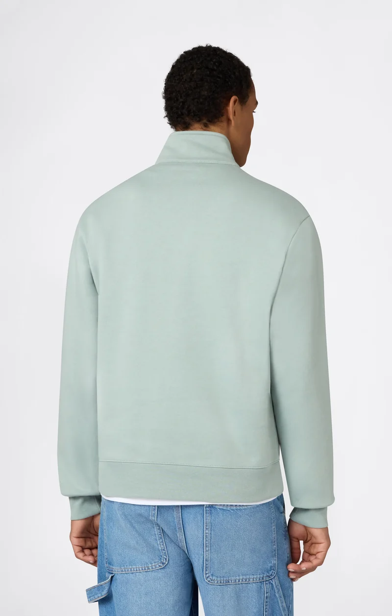 Men’s Half Zip Sweatshirt With Brushed Interior And Puff Print Logo