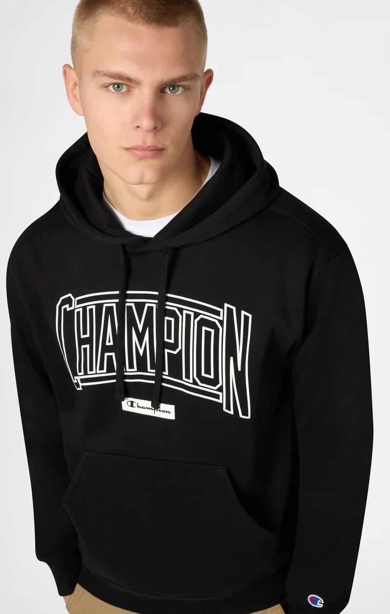 Men’s Hooded Sweatshirt With Brushed Interior And Puff Print Logo