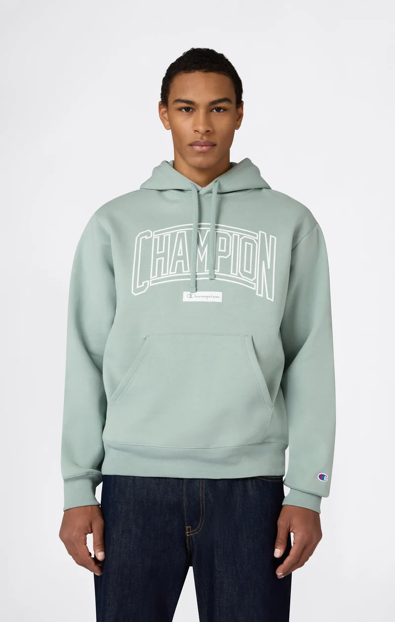 Men’s Hooded Sweatshirt With Brushed Interior And Puff Print Logo