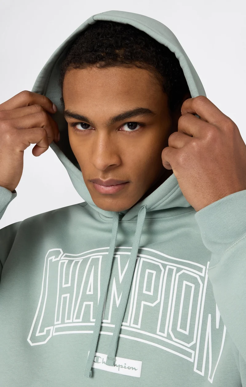Men’s Hooded Sweatshirt With Brushed Interior And Puff Print Logo
