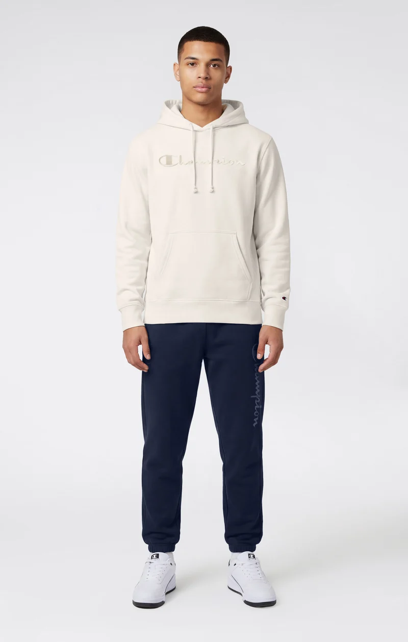Men’s Lightweight Pants with Elastic Cuffs and Tonal Maxi Embroidered Logo Icons