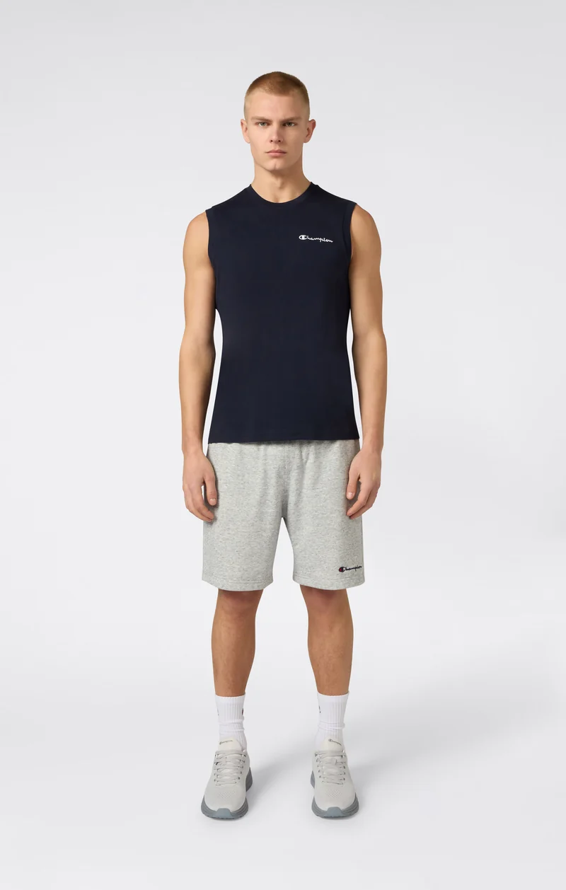 Men’s Cotton Tank Top with Small Logo Icons