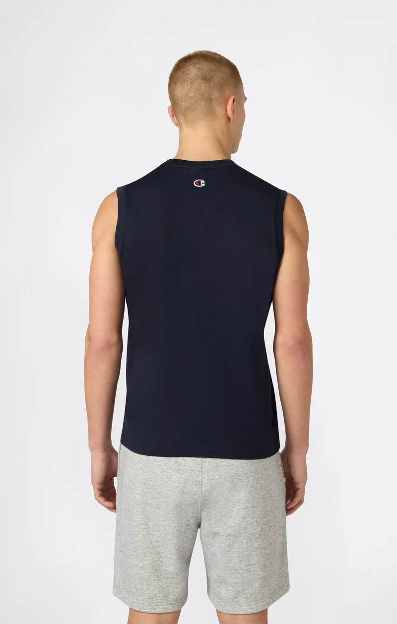 Men’s Cotton Tank Top with Small Logo Icons
