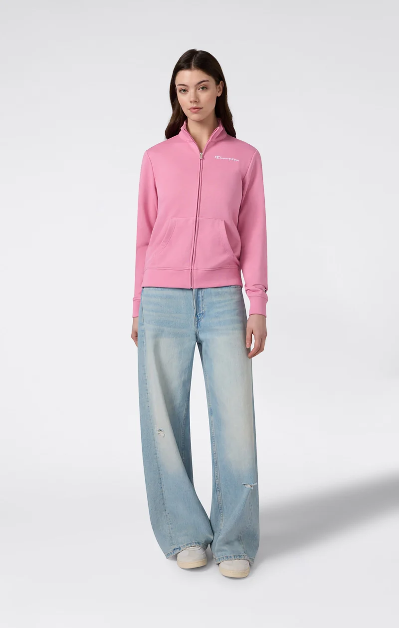 Women’s Lightweight Full Zip Sweatshirt with Contrast Logo Icons