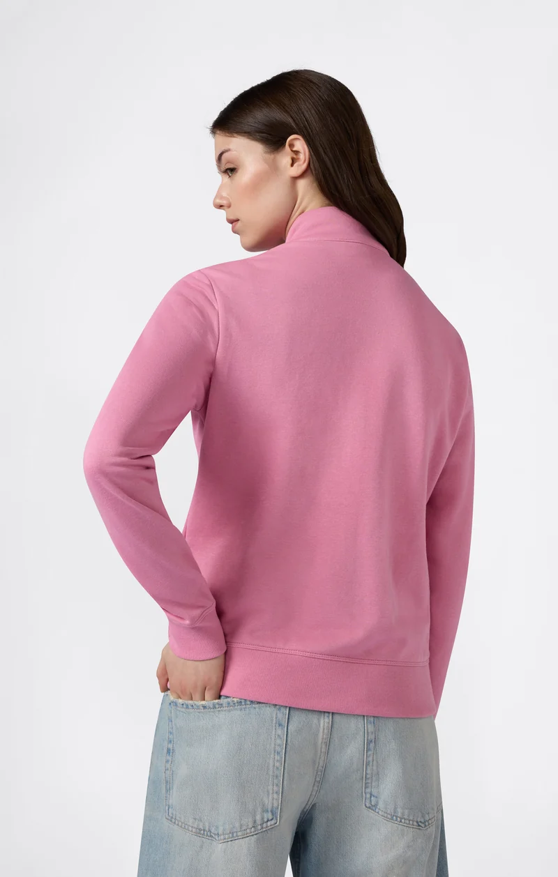 Women’s Lightweight Full Zip Sweatshirt with Contrast Logo Icons