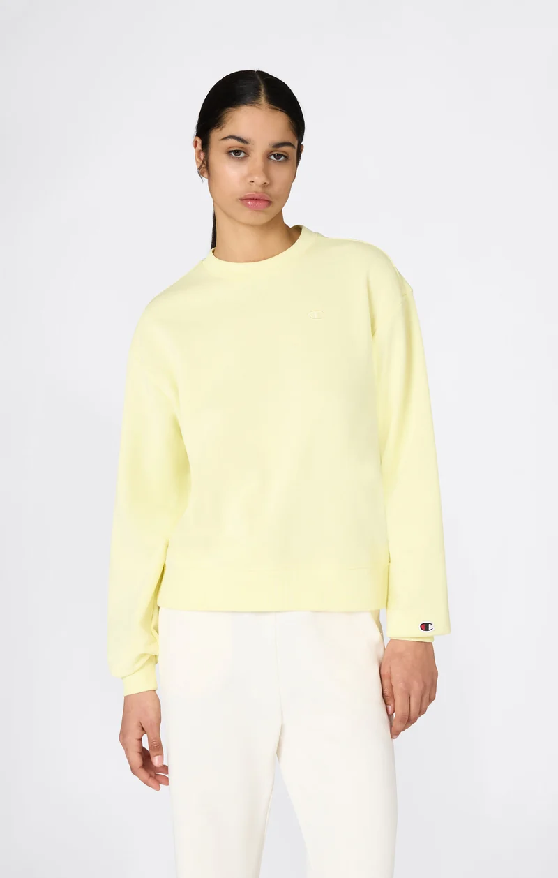 Women’s Lightweight Crewneck Sweatshirt with Tonal Embroidered “C” Logo Icons
