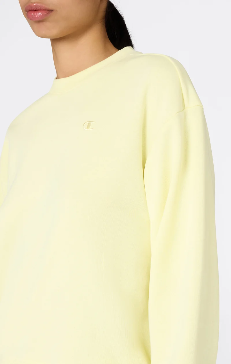 Women’s Lightweight Crewneck Sweatshirt with Tonal Embroidered “C” Logo Icons