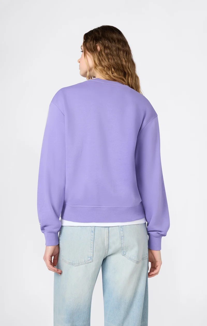Women’s Lightweight Crewneck Sweatshirt with Tonal Embroidered “C” Logo Icons