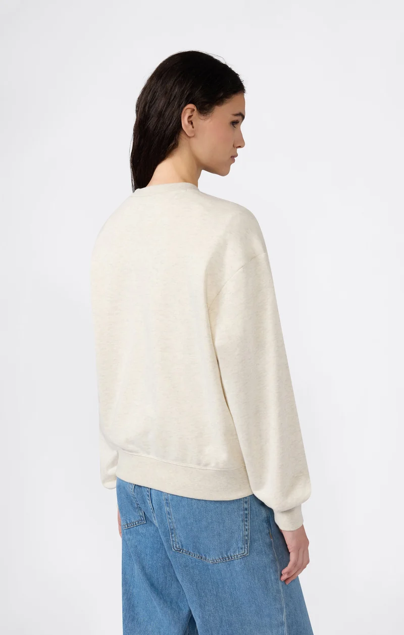 Women’s Lightweight Crewneck Sweatshirt with Tonal Embroidered “C” Logo Icons