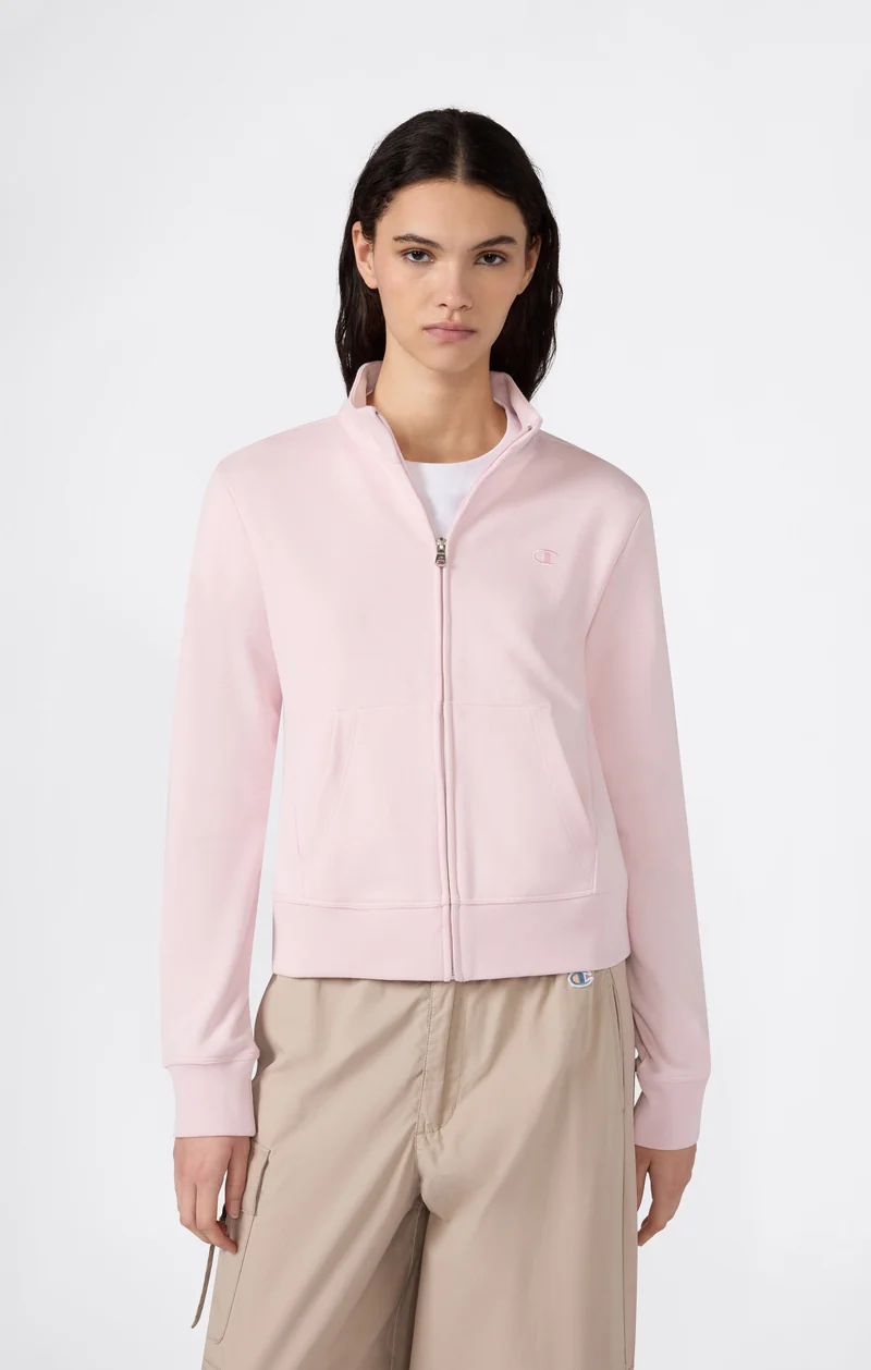 Women’s Lightweight Full Zip Sweatshirt with Tonal Embroidered “C” Logo Icons