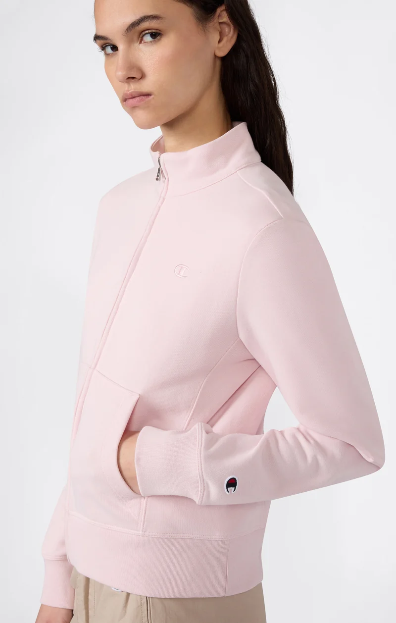 Women’s Lightweight Full Zip Sweatshirt with Tonal Embroidered “C” Logo Icons