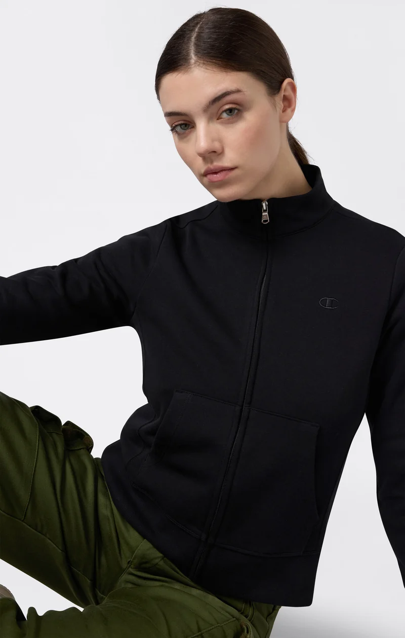Women’s Lightweight Full Zip Sweatshirt with Tonal Embroidered “C” Logo Icons