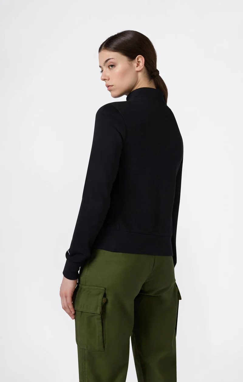 Women’s Lightweight Full Zip Sweatshirt with Tonal Embroidered “C” Logo Icons