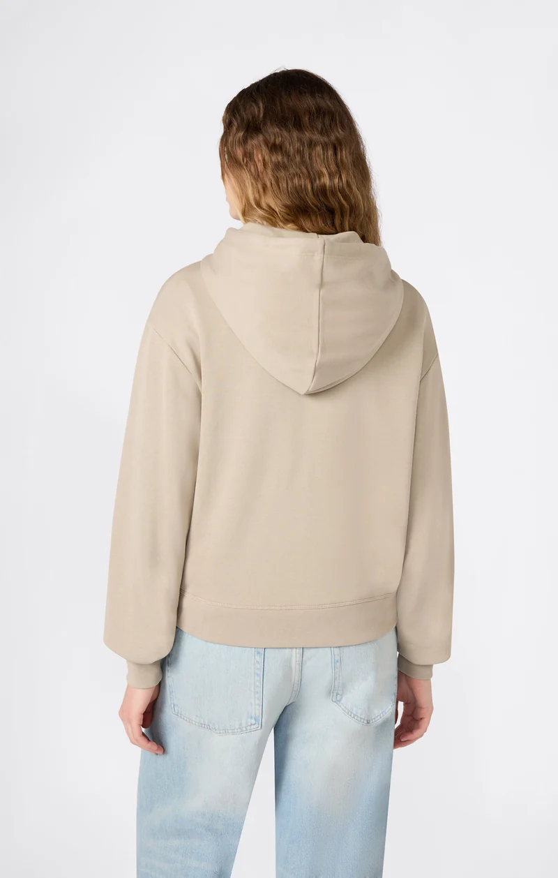 Women’s Lightweight Full Zip Hooded Sweatshirt with Tonal Embroidered “C” Logo Icons