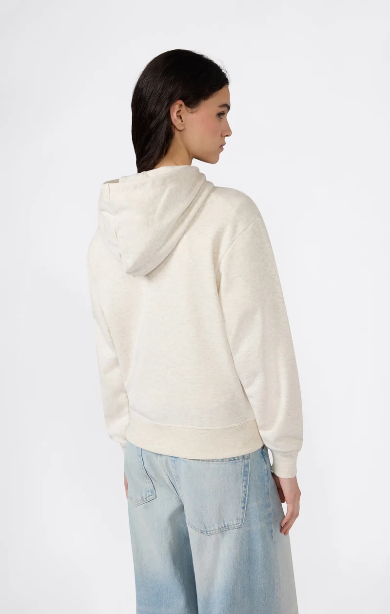 Women’s Lightweight Hooded Sweatshirt with Tonal Embroidered “C” Logo Icons