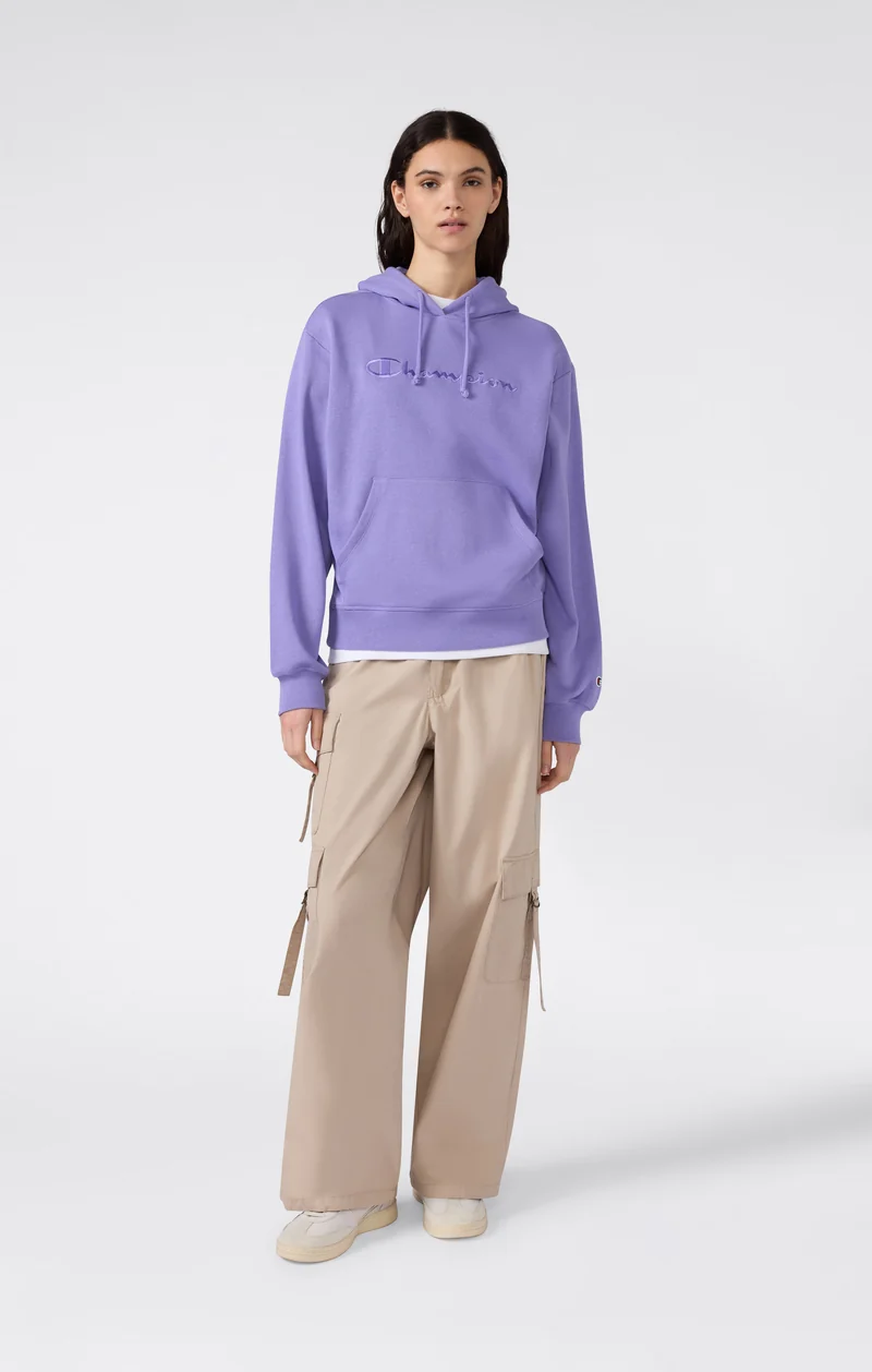 Women’s Lightweight Hooded Sweatshirt with Tonal Embroidered Maxi Logo Icons