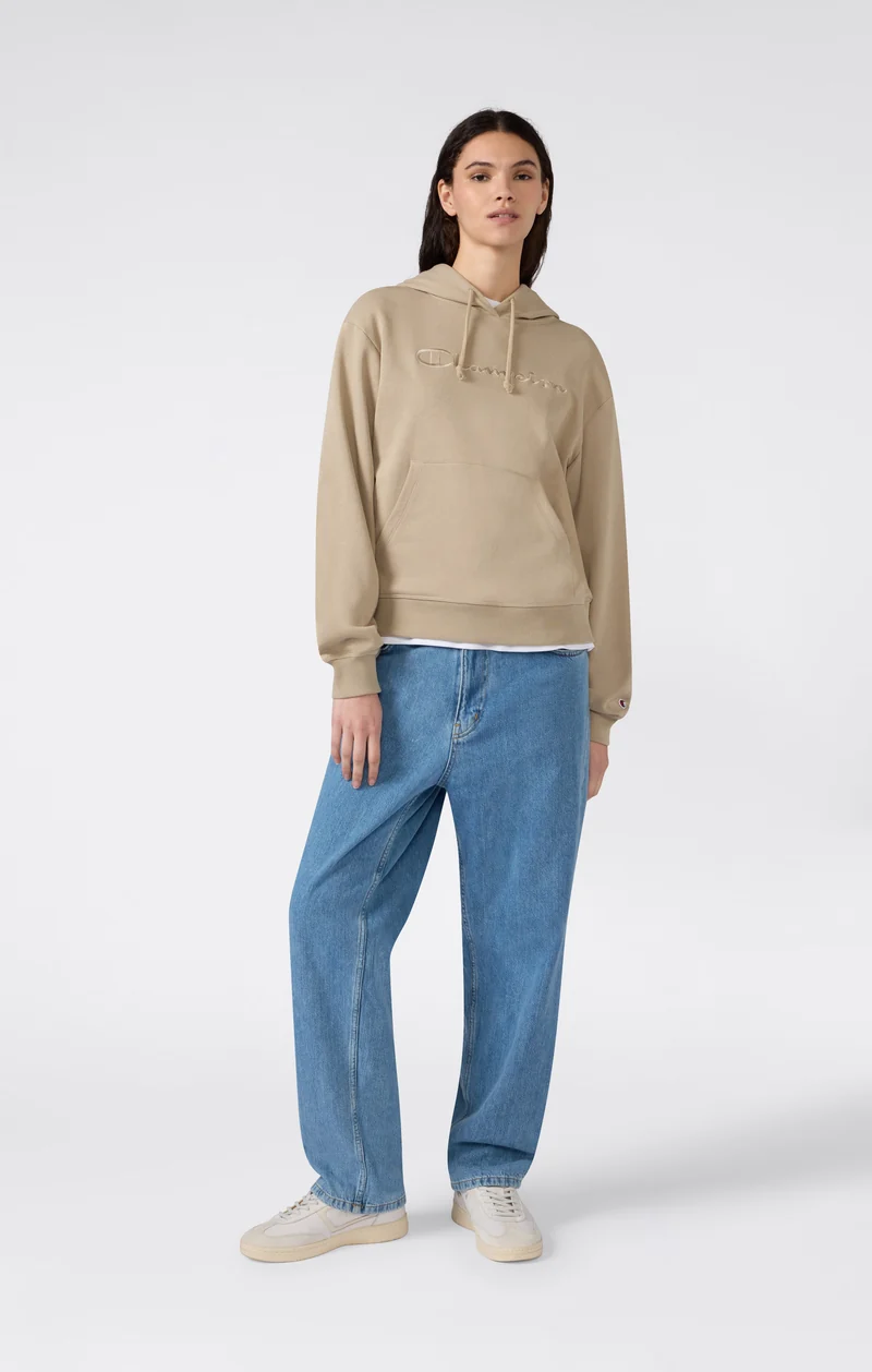 Women’s Lightweight Hooded Sweatshirt with Tonal Embroidered Maxi Logo Icons