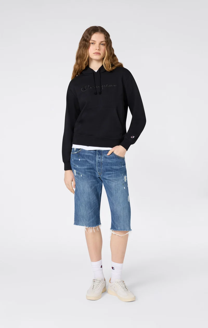 Women’s Lightweight Hooded Sweatshirt with Tonal Embroidered Maxi Logo Icons
