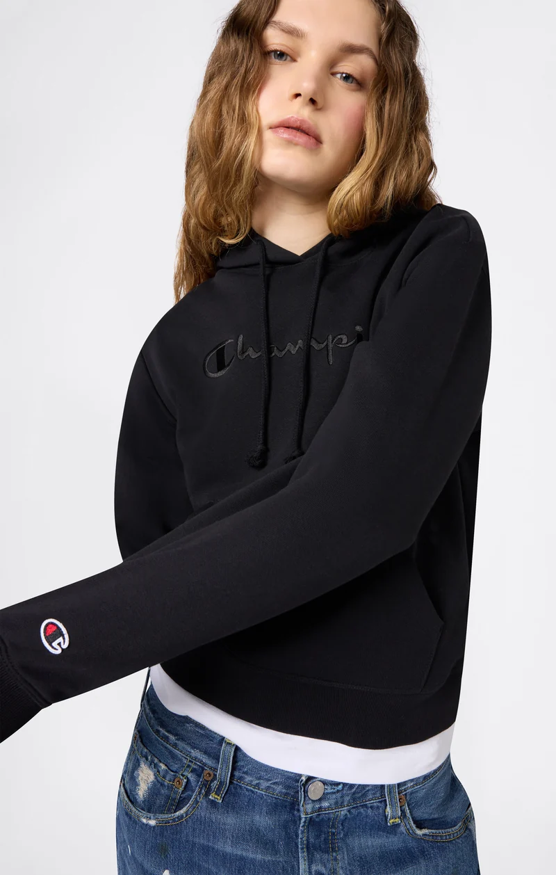 Women’s Lightweight Hooded Sweatshirt with Tonal Embroidered Maxi Logo Icons