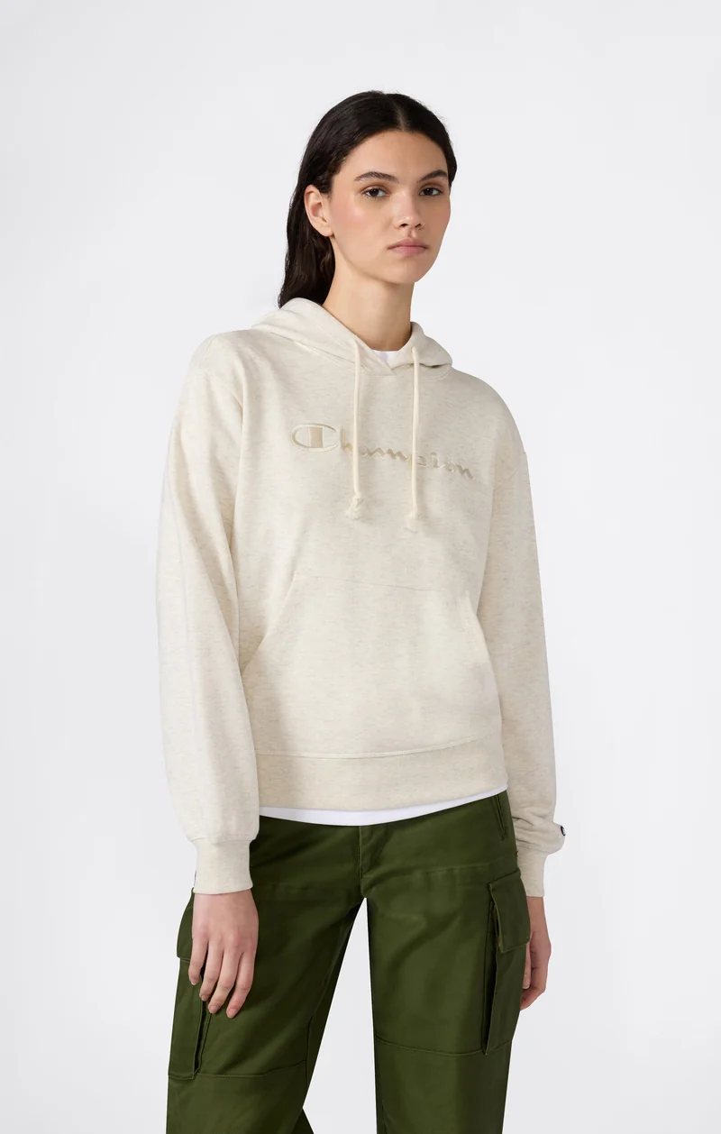 Women’s Lightweight Hooded Sweatshirt with Tonal Embroidered Maxi Logo Icons