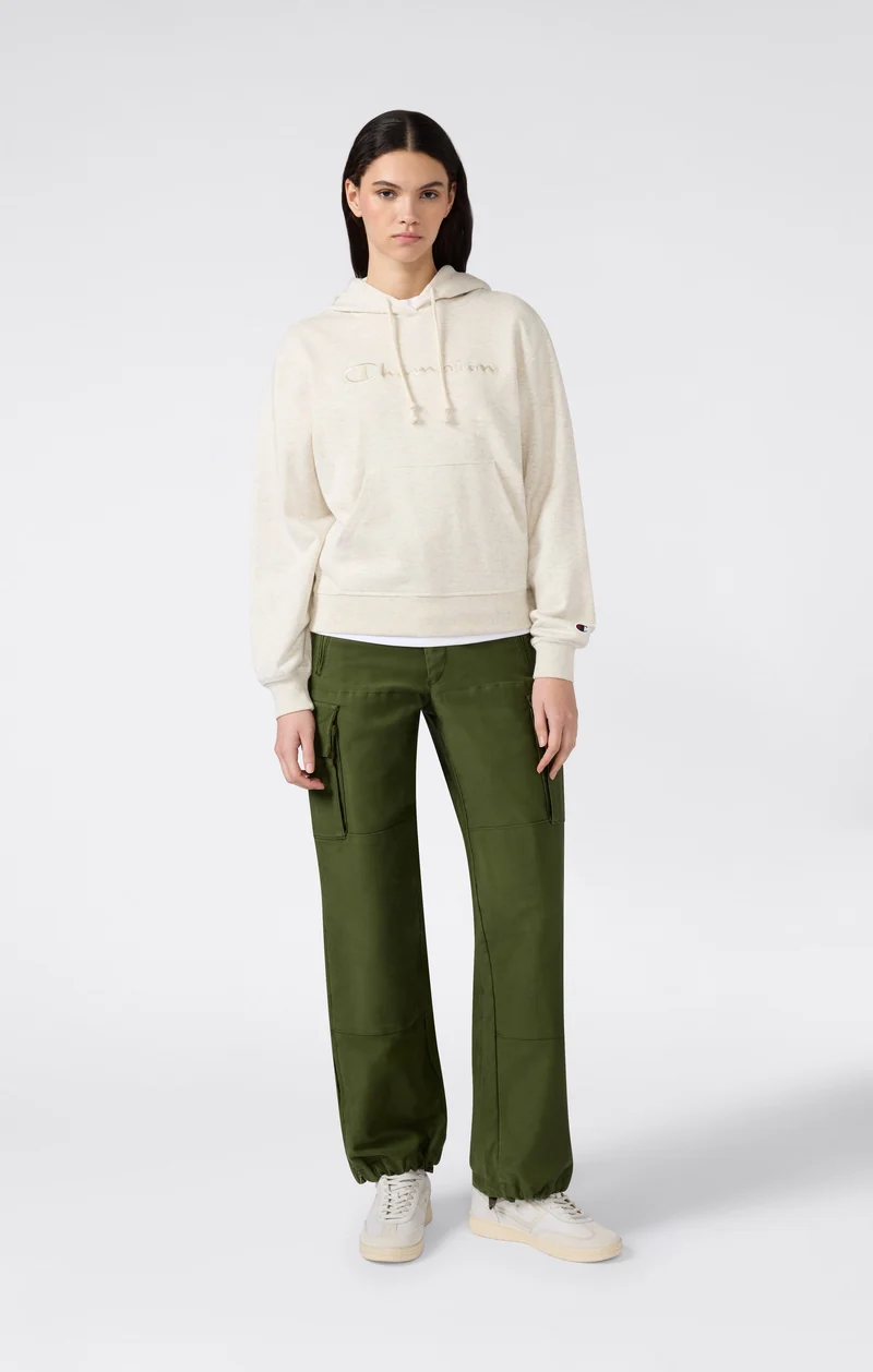 Women’s Lightweight Hooded Sweatshirt with Tonal Embroidered Maxi Logo Icons