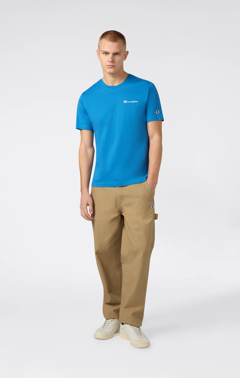 Men’s T-Shirt with Small Embroidered Logo Icons