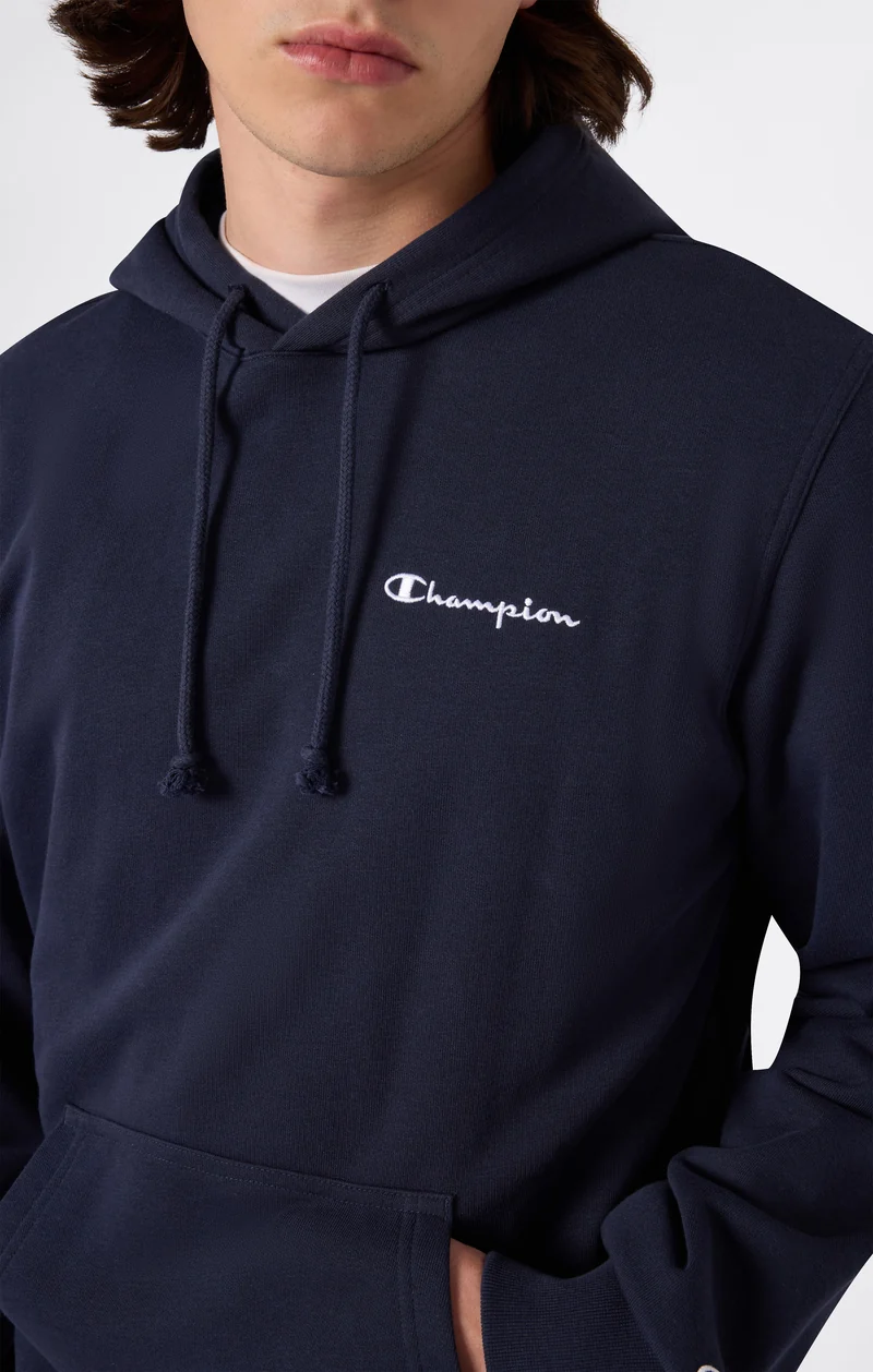 Men’s Lightweight Hoodie with Small Embroidered Logo Icons