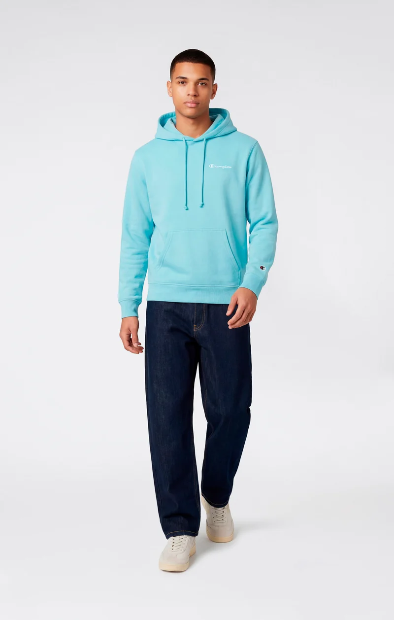 Men’s Lightweight Hoodie with Small Embroidered Logo Icons