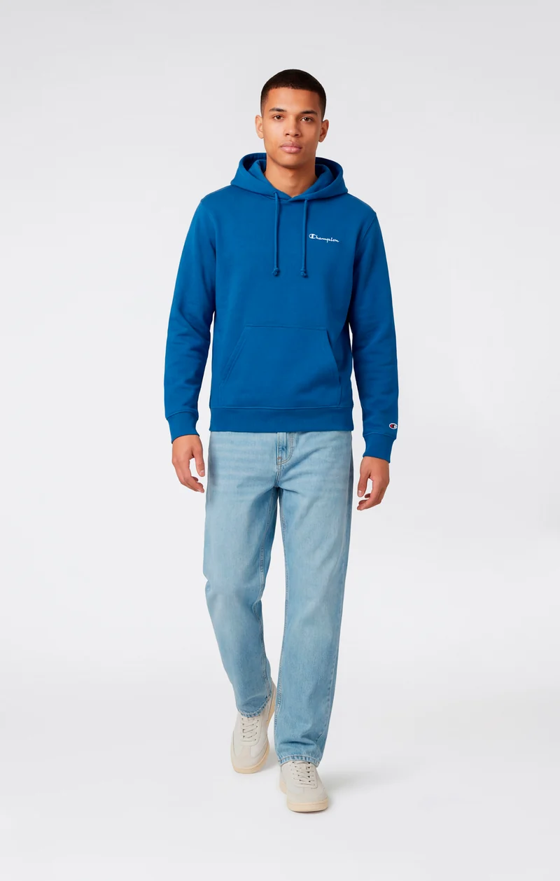 Men’s Lightweight Hoodie with Small Embroidered Logo Icons