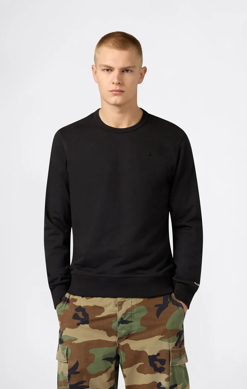 Men's Lightweight Sweatshirt with Tone-on-Tone Embroidered Logo