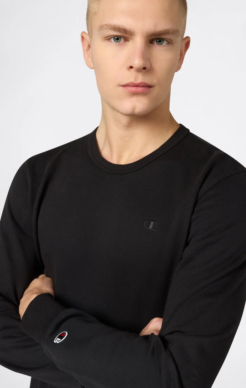 Men's Lightweight Sweatshirt with Tone-on-Tone Embroidered Logo