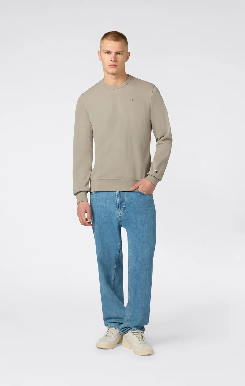 Men's Lightweight Sweatshirt with Tone-on-Tone Embroidered Logo