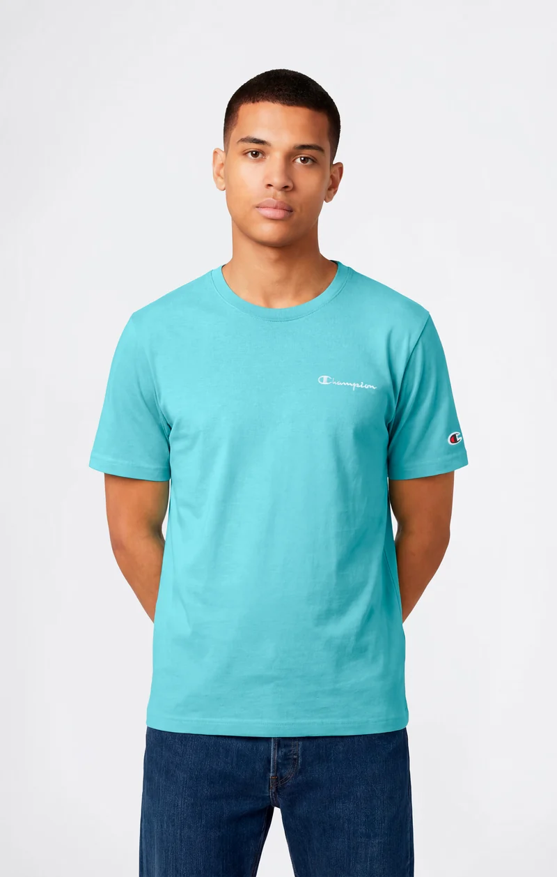 Men’s T-Shirt with Small Embroidered Logo Icons
