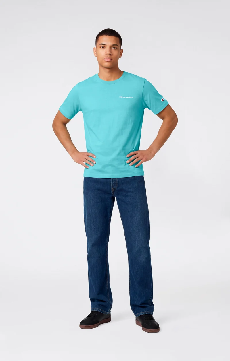 Men’s T-Shirt with Small Embroidered Logo Icons