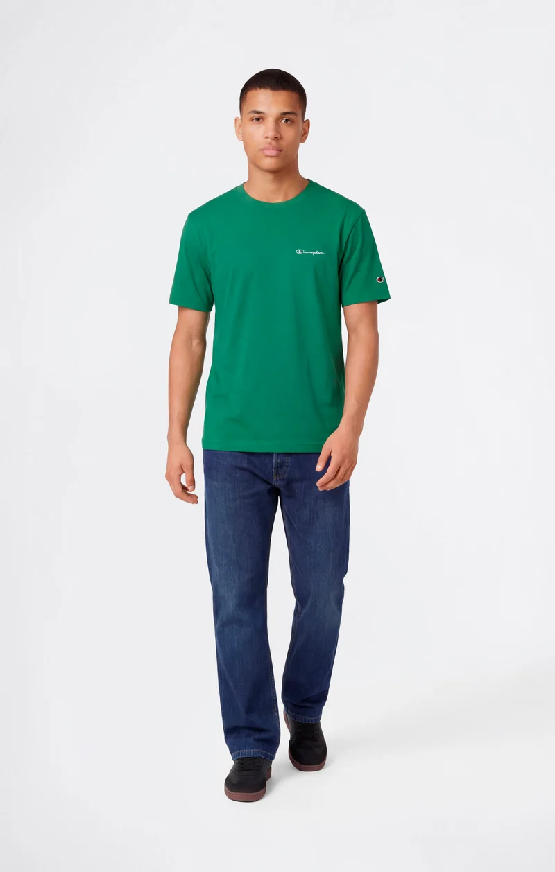 Men’s T-Shirt with Small Embroidered Logo Icons
