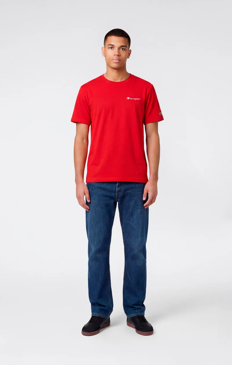 Men’s T-Shirt with Small Embroidered Logo Icons
