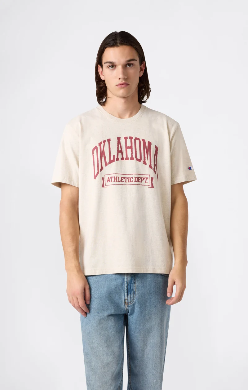Men’s Heavy Cotton T-Shirt with Reverse Weave Print