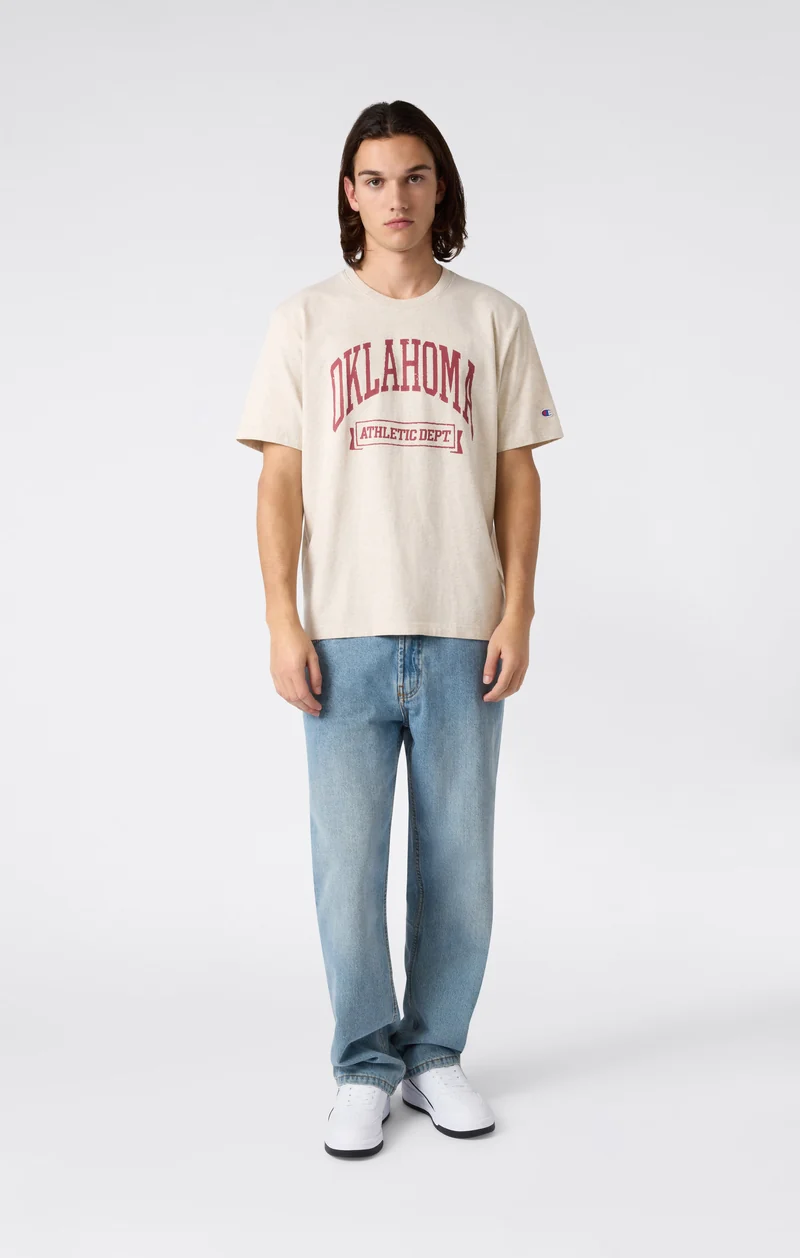 Men’s Heavy Cotton T-Shirt with Reverse Weave Print
