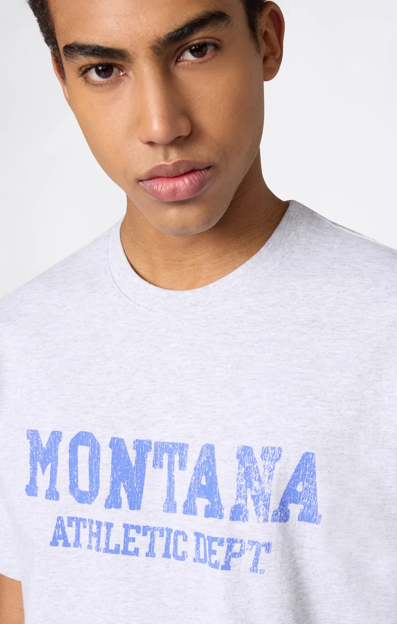 Men’s Heavy Cotton T-Shirt with Reverse Weave Print